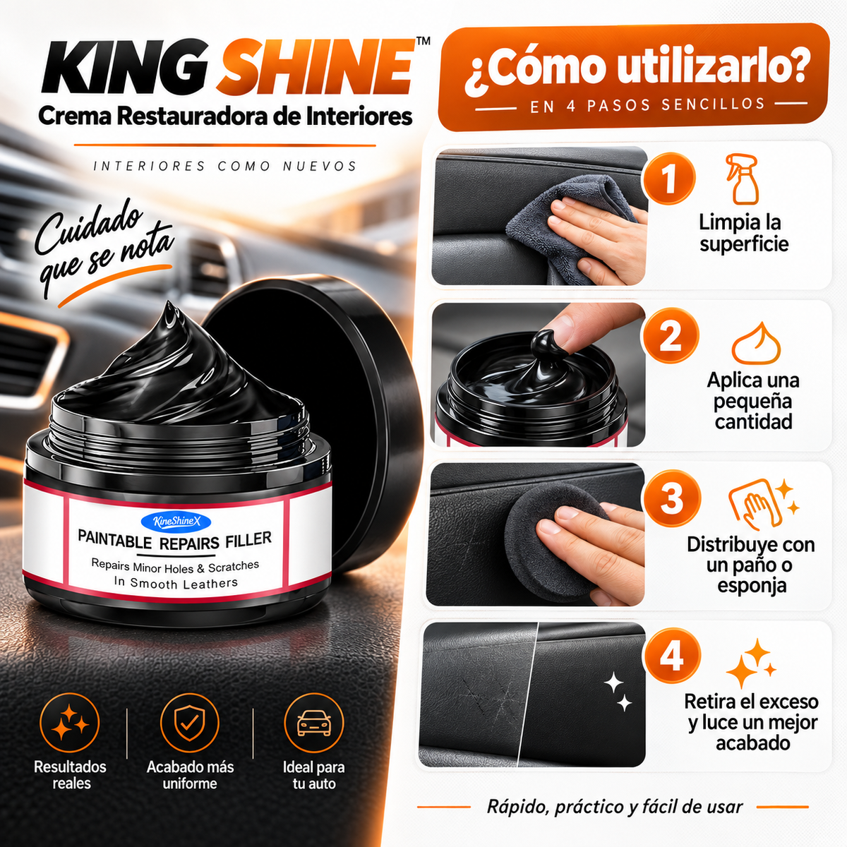 KING SHINE™ | Crema Restauradora de Interiores
