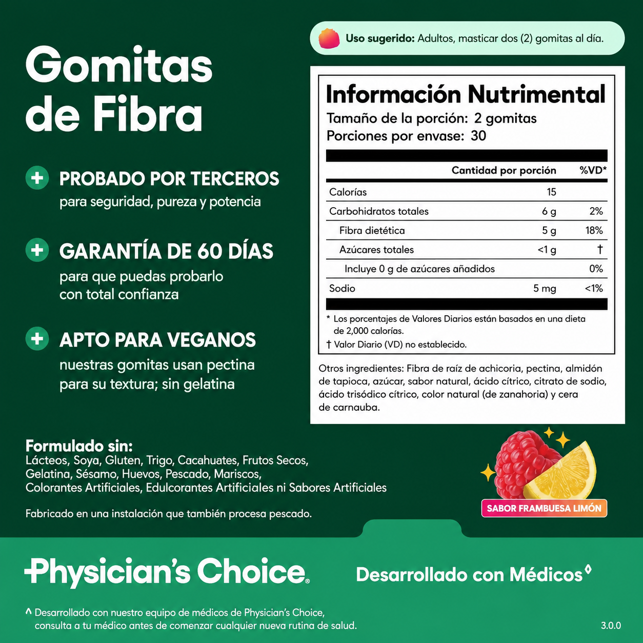 Physicians Choice Fibra 60 Gomas