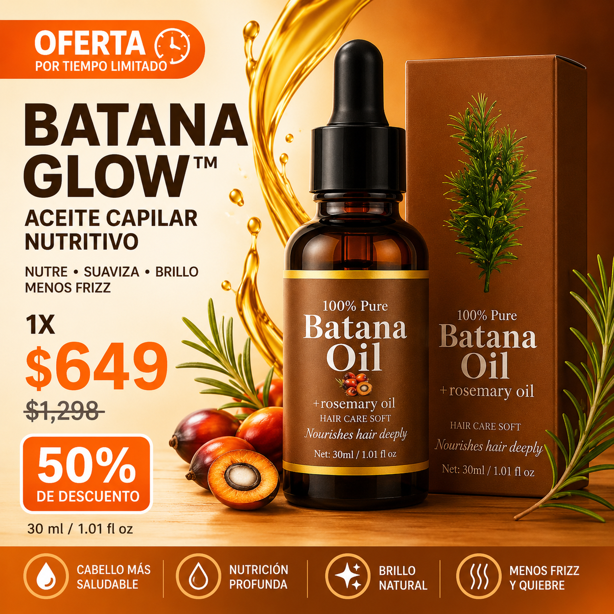 BATANA GLOW™ | Aceite Capilar Orgánico