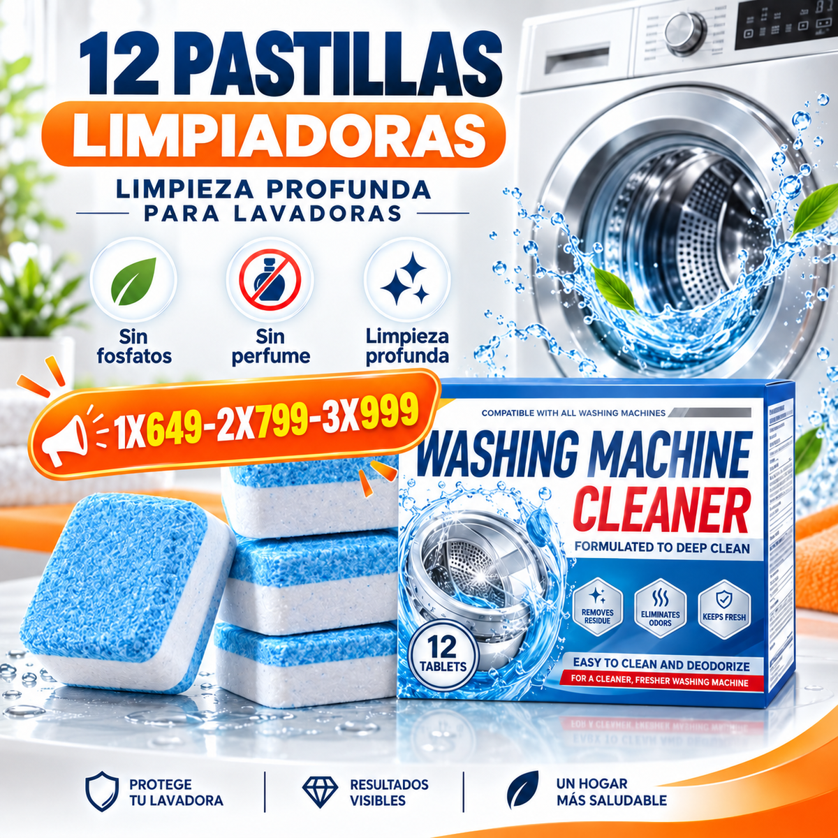 WASHING MACHINE CLEANER│Limpieza Lavadora 12 pcs