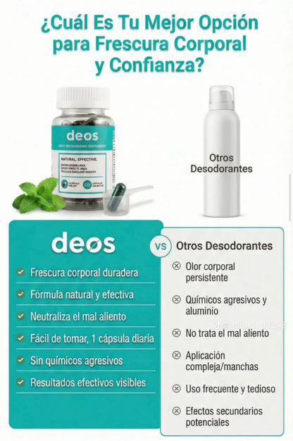 Suplemento DEOS│Elimina Mal Olor (30 caps)
