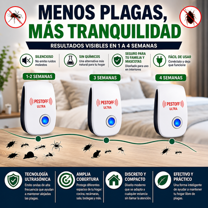 PESTOFF™ ULTRA│Repelente ultrasonico de plagas