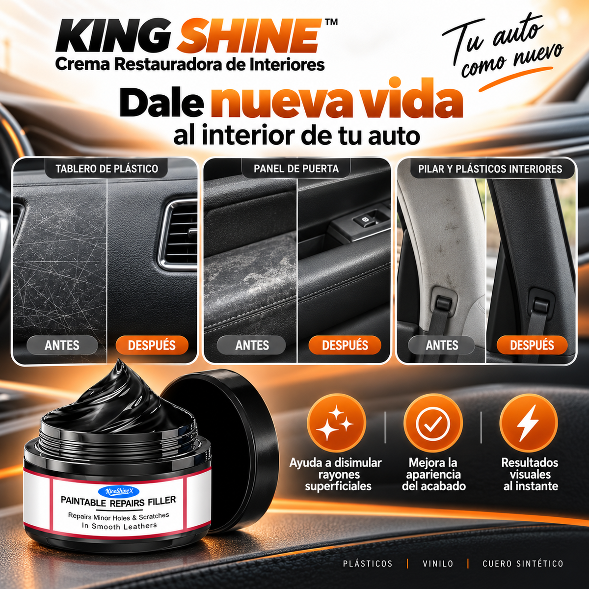 KING SHINE™ | Crema Restauradora de Interiores