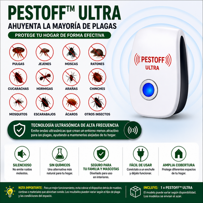 PESTOFF™ ULTRA│Repelente ultrasonico de plagas