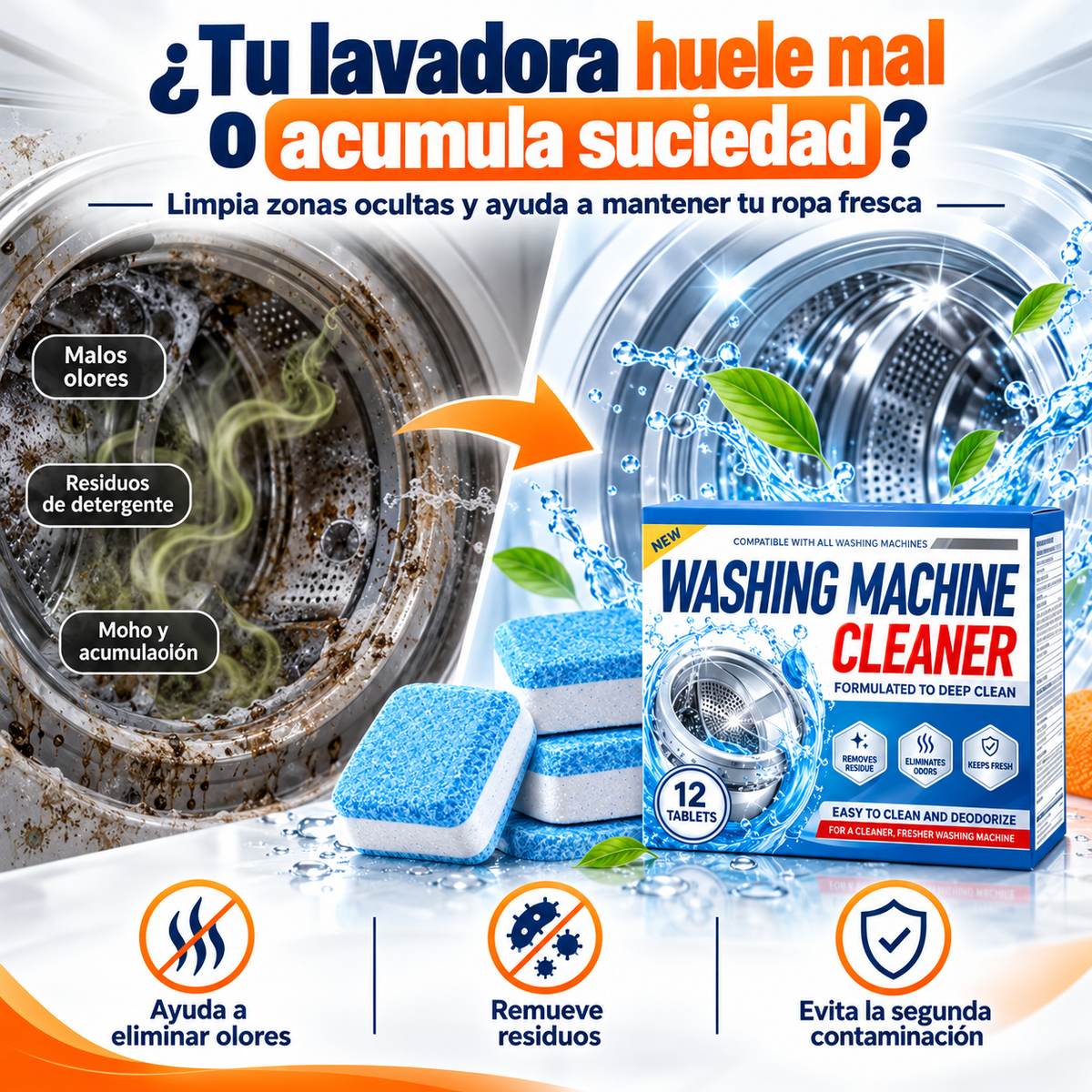 WASHING MACHINE CLEANER│Limpieza Lavadora 12 pcs