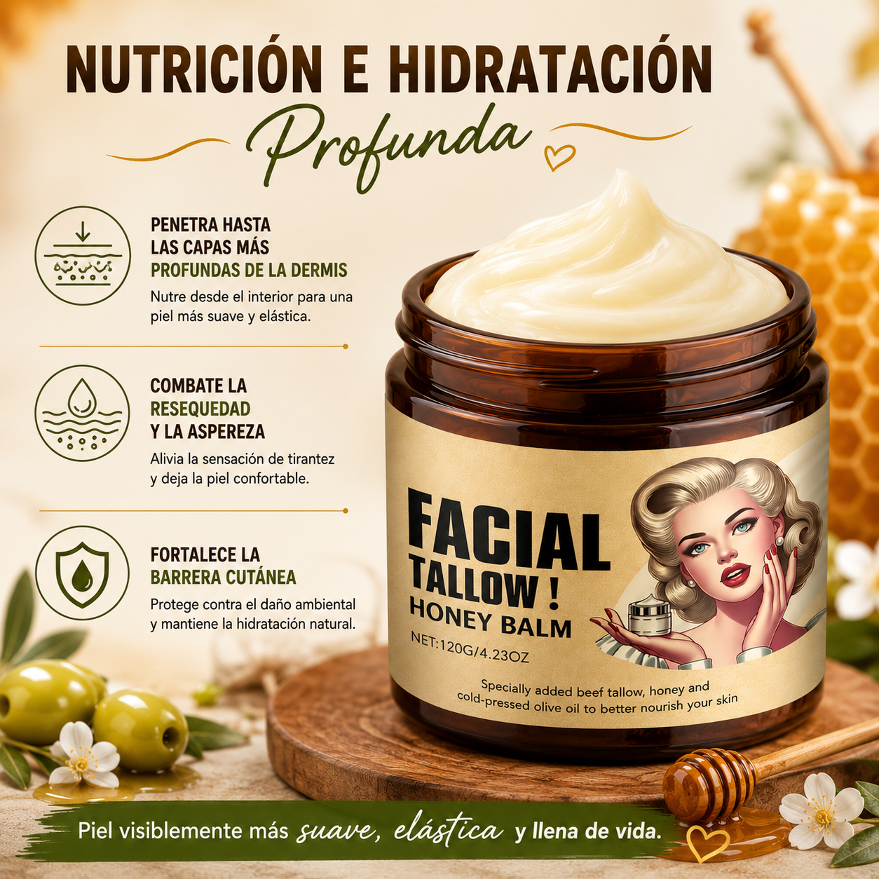 TALLOW HONEY GLOW™ | Bálsamo Nutritivo Facial & Corporal