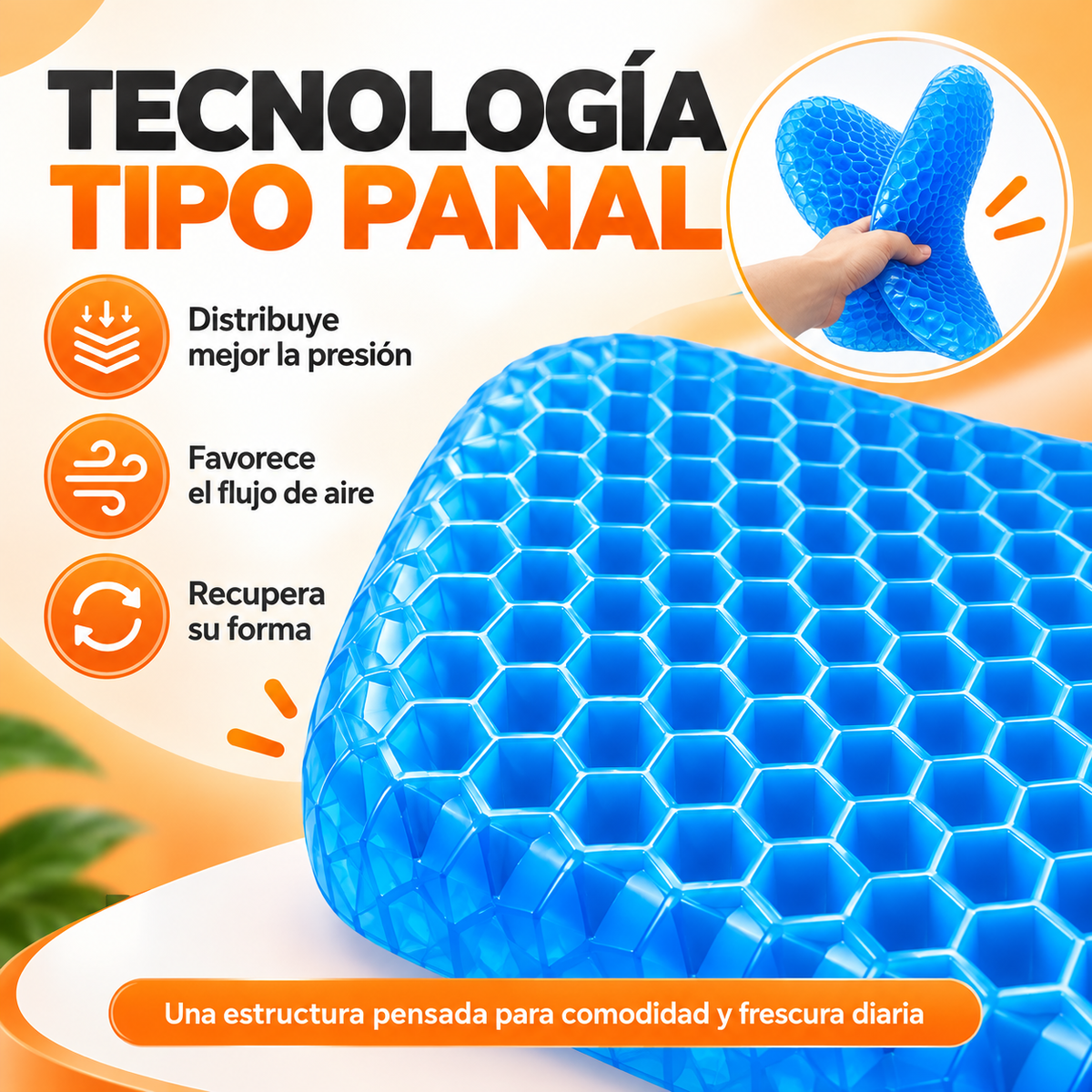 GELSEAT™ | Cojín Ergonómico de Gel