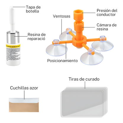 CRISTALFIX PRO™│Kit Reparador Inteligente De Parabrisas