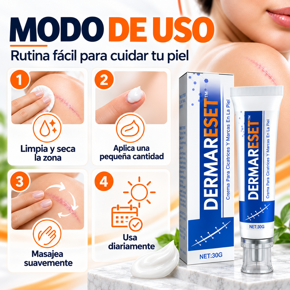DERMARESET™ | Crema Para Cicatrices Y Marcas En La Piel