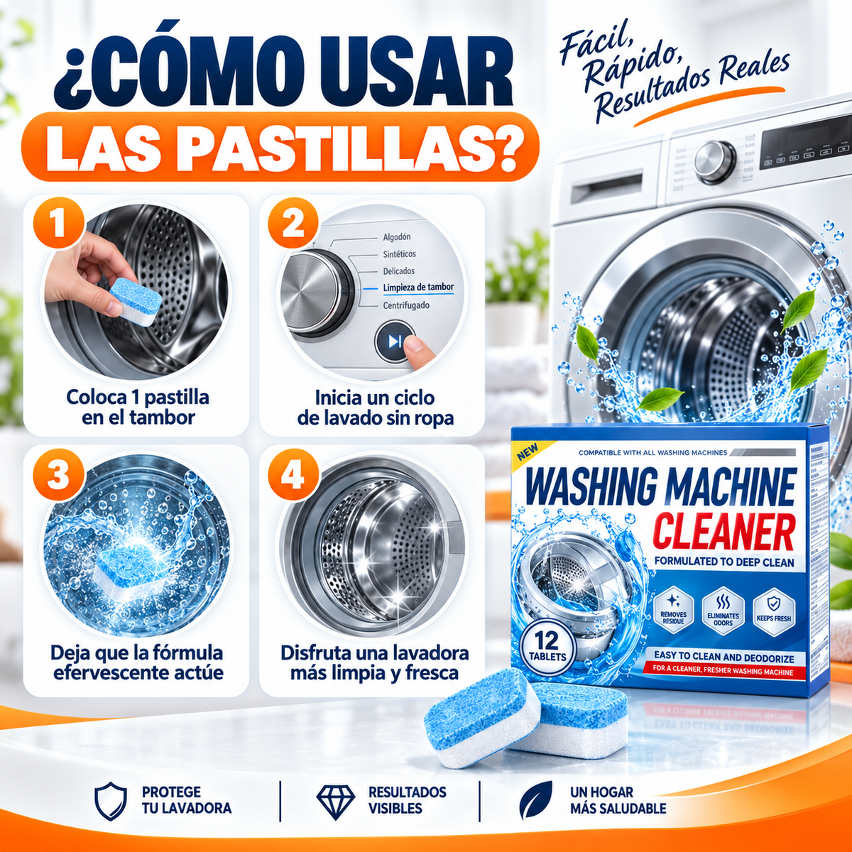 WASHING MACHINE CLEANER│Limpieza Lavadora 12 pcs