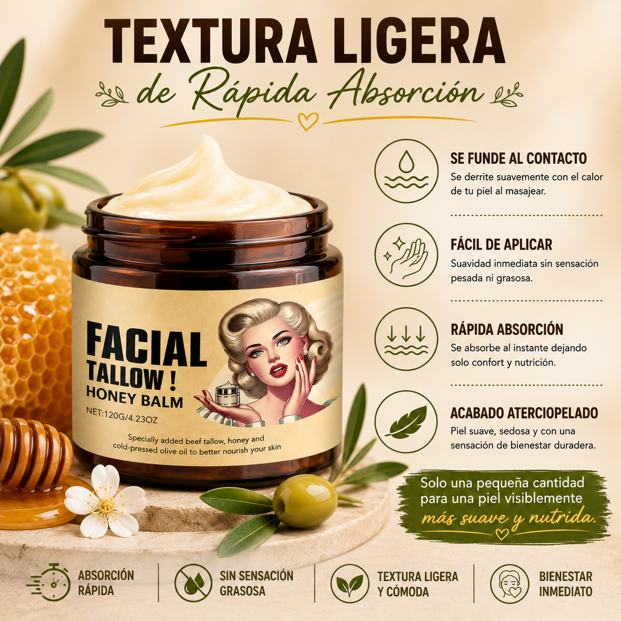 TALLOW HONEY GLOW™ | Bálsamo Nutritivo Facial & Corporal