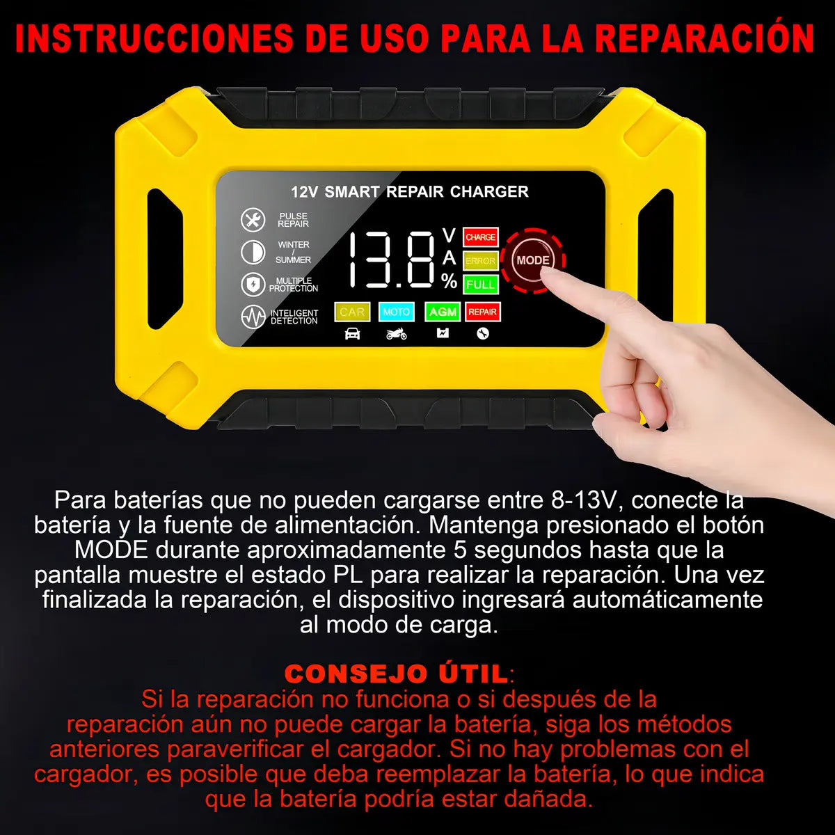 PULSECELL 12V│Cargador de Batería