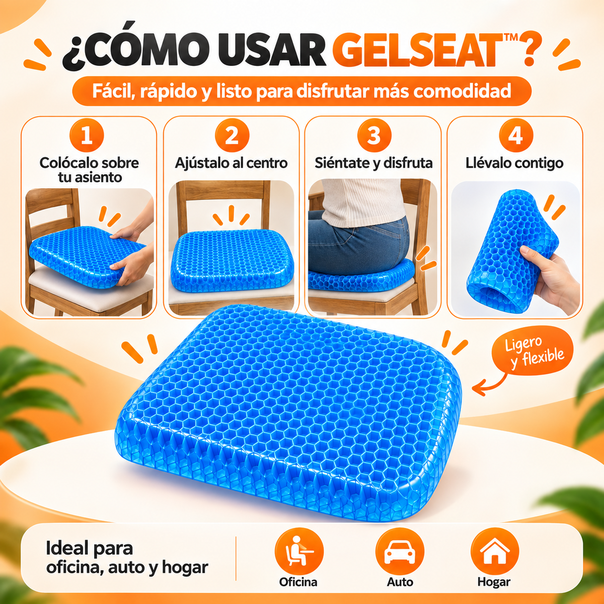 GELSEAT™ | Cojín Ergonómico de Gel