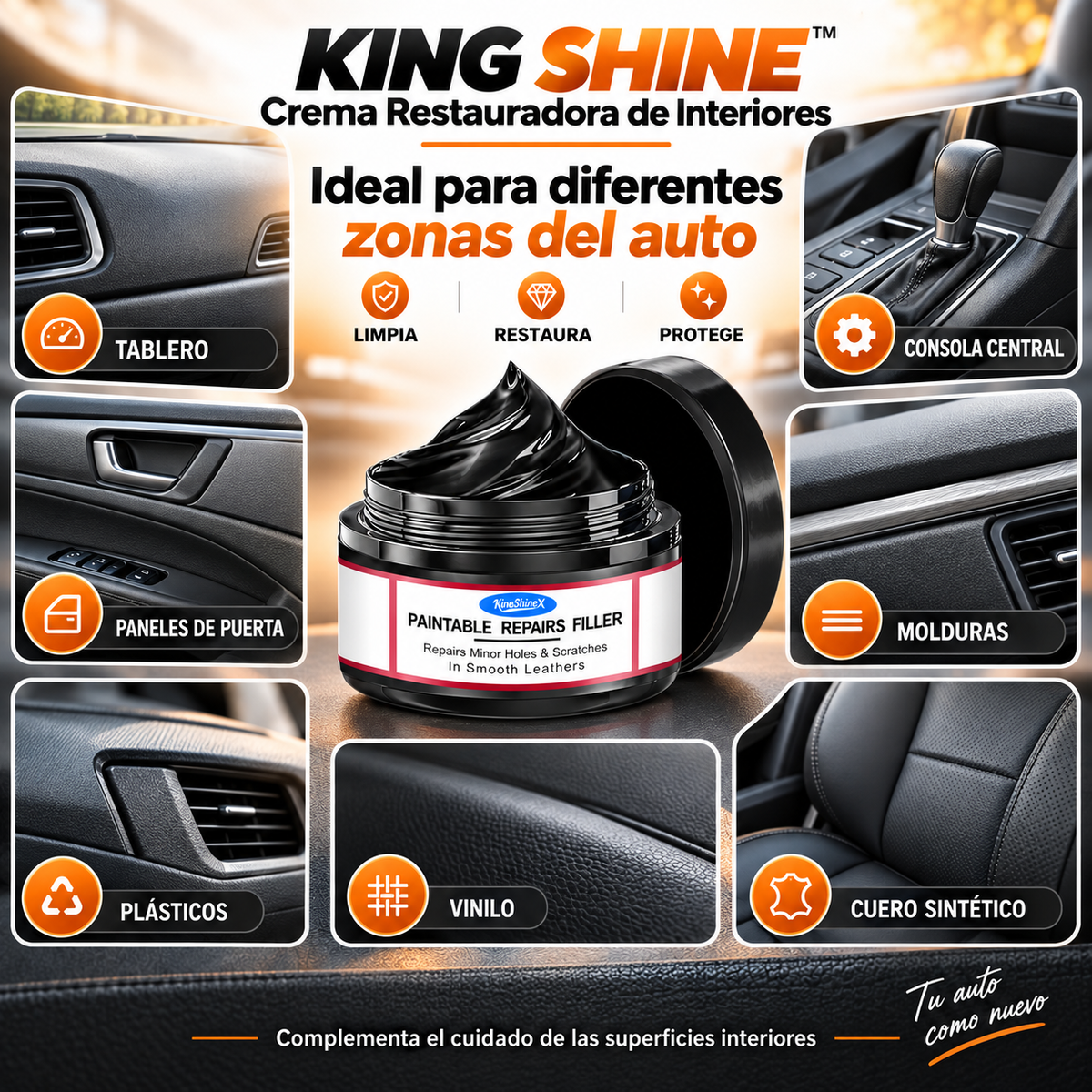KING SHINE™ | Crema Restauradora de Interiores