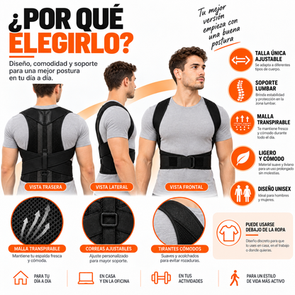 POSTURE FLEX™ | Corrector de Postura con Soporte Lumbar