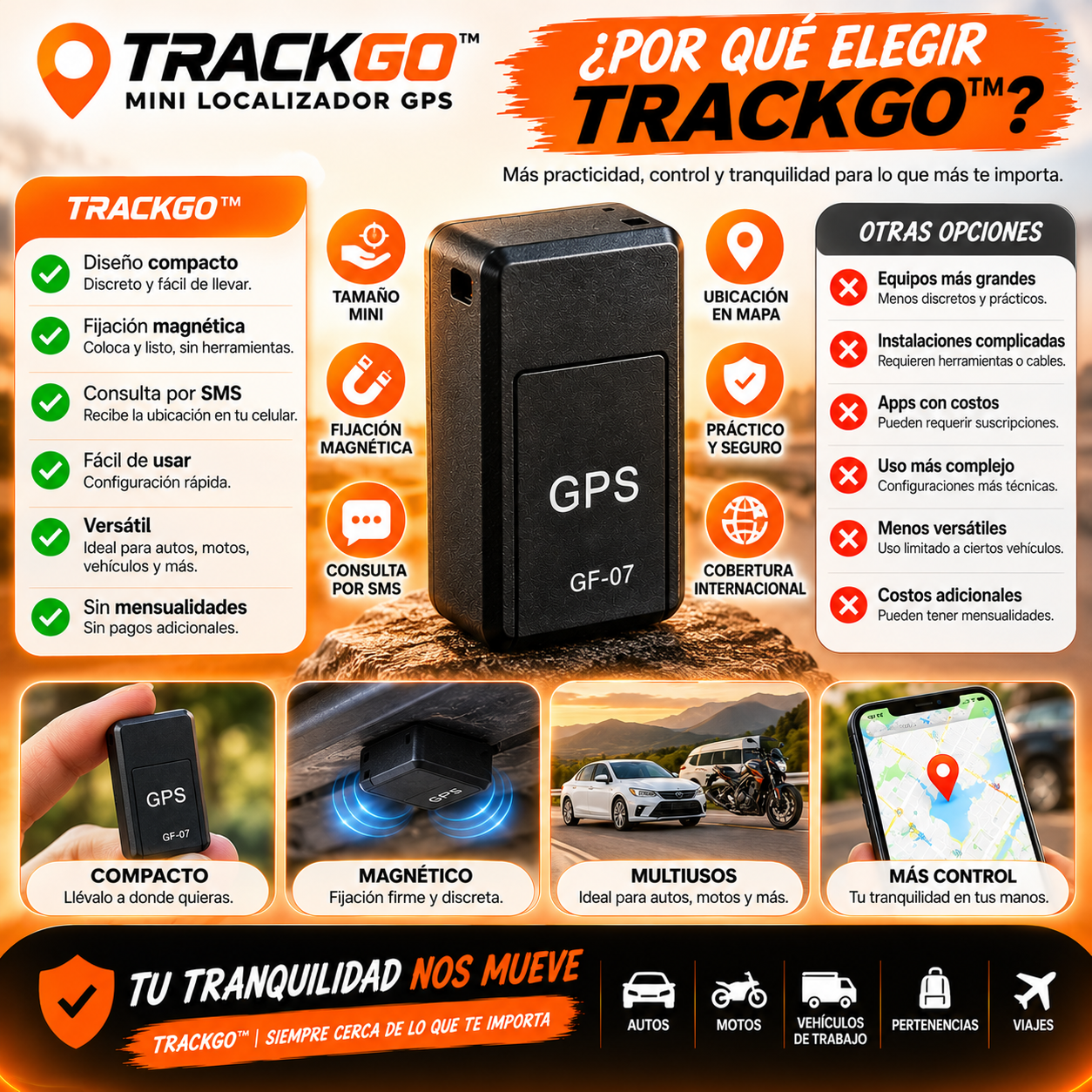 TRACKGO™ │ Mini Localizador GPS Magnético