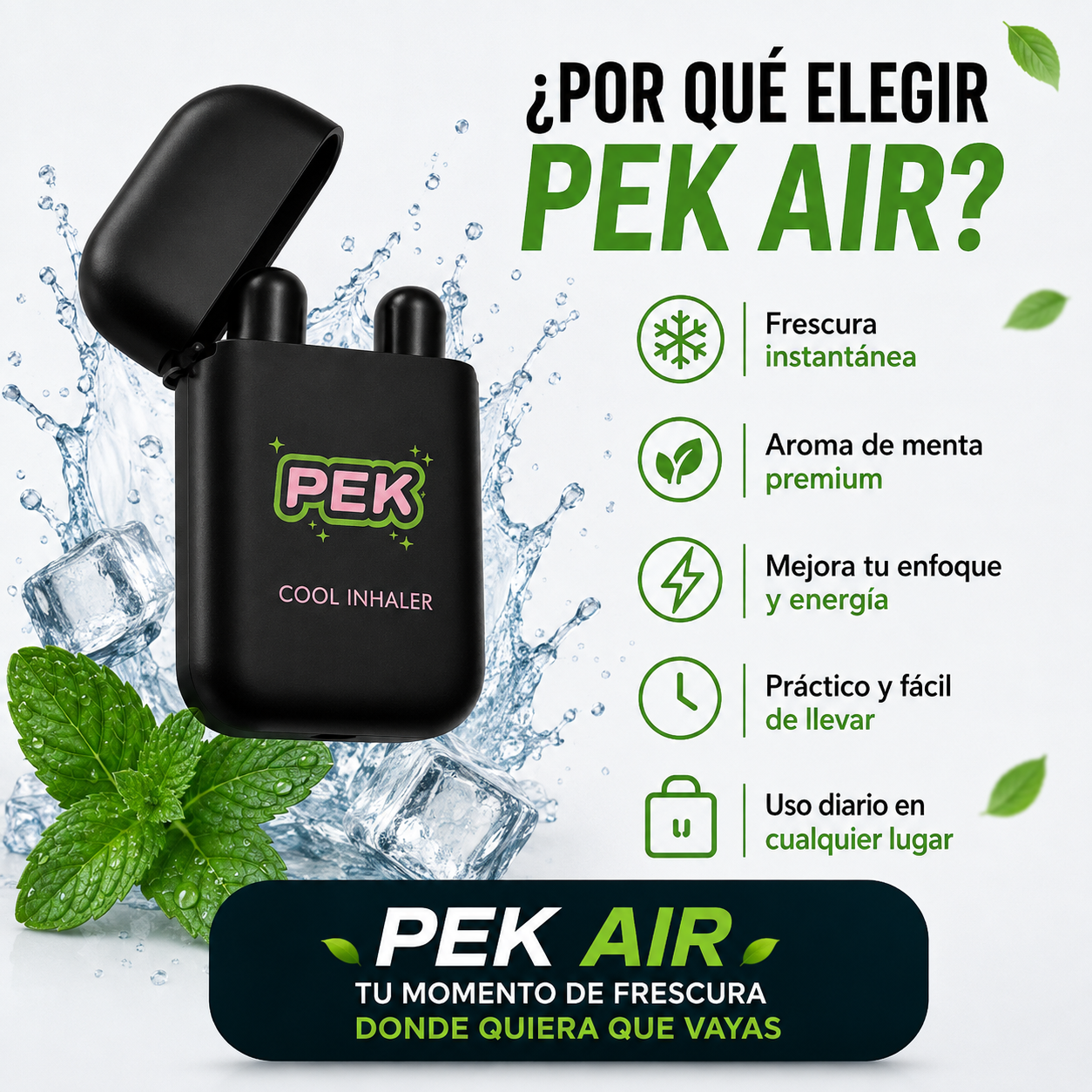 PEK AIR™ | Inhalador Refrescante Portátil