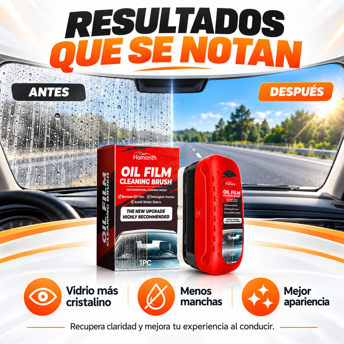 CLEARSHIELD PRO™ | Limpiador Anti-Grasa Para Parabrisas