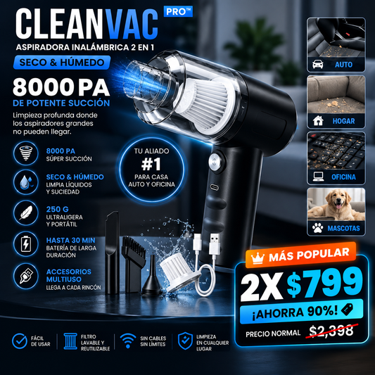 CLEANVAC PRO™│Aspiradora Portátil