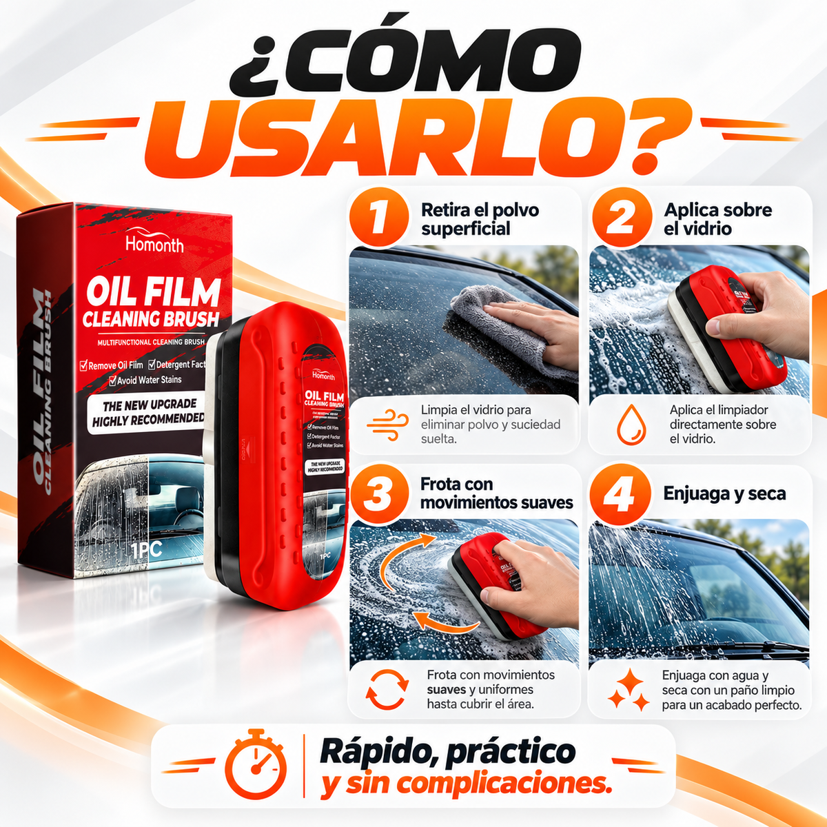 CLEARSHIELD PRO™ | Limpiador Anti-Grasa Para Parabrisas