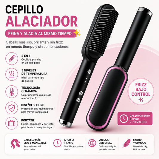 CEPILLO ALACIADOR PROFESIONAL 2 EN 1